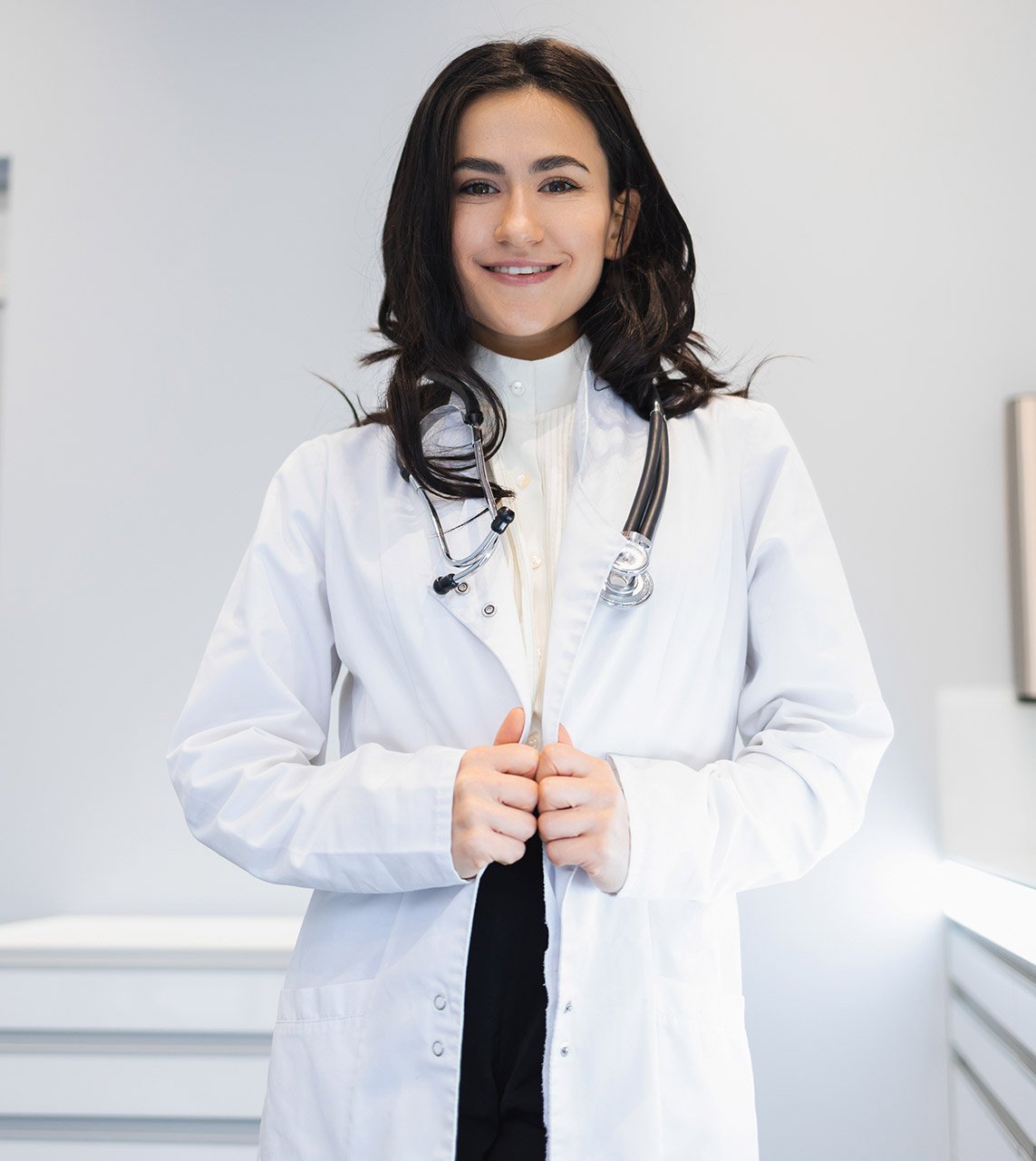Doctor with a stethoscope in the clinic